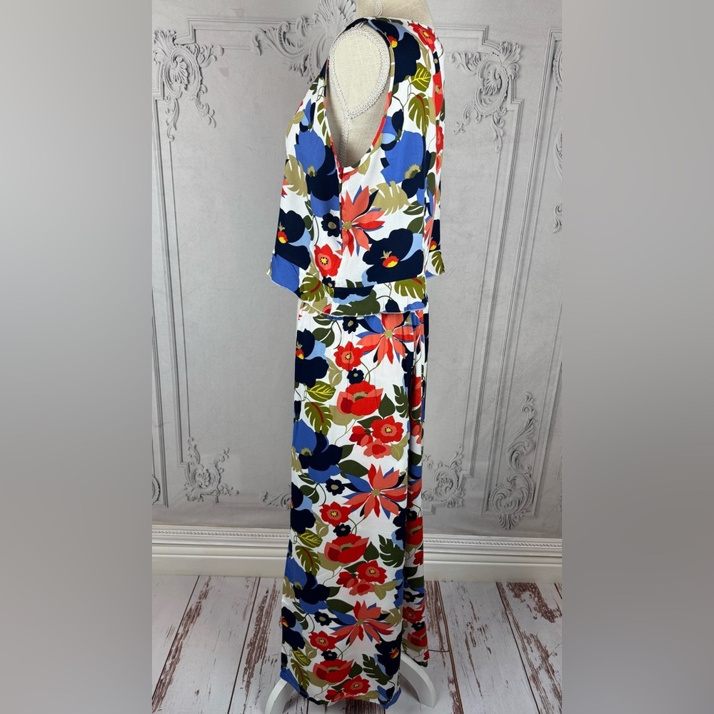 Casual Floral Print Sleeveless Loose Top and Matching Wide Leg Pants Trousers - Picture 10 of 14